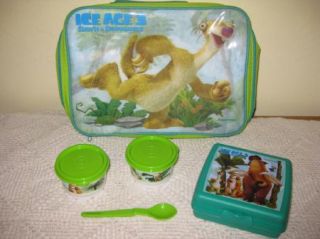 Tupperware Ice Age Kids 5pc Lunch Bag Set Tumbler New