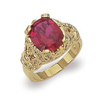 New Synthetic Ruby Anniversary Jackie Kennedy Ring 10