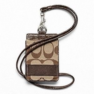 Authentic Coach Lanyard ID Badge Holder Very Classic with Tag Brown