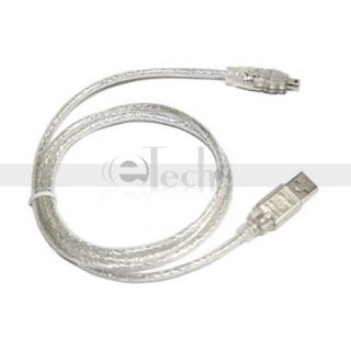  USB Male to Firewire IEEE 1394 4 Pin iLink Adapter Cable