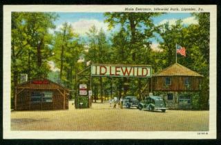 1930s 40s The Whip Idlewild Park Ligonier PA Vintage White Border