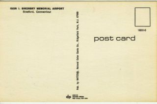 Vintage Postcard c1970s Sikorsky Airport Stratford Ct