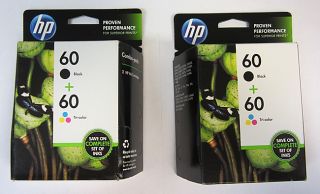 HP Combo Pack 60 Black and Tri Color Office Jet Ink Cartridges CD947FN