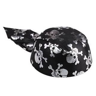 sombrero negro fresco del pirata con el modelo del cráneo de plata