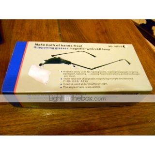 LED Illuminated Cheaters Magnifier with 3 Magnifier Glasses (1.5X/2.5X