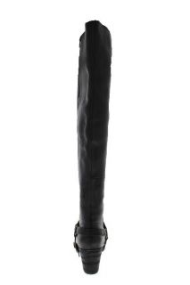 Miz Mooz New Imogene Black Leather Studded Harness Over The Knee Boots