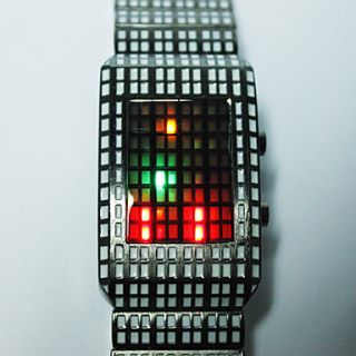 Stylish 18 LED Multicolour Lights Digit Wrist Watch(White and Square)