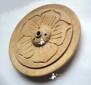 Fdih Handcrafted Lotus Wooden Tibetan Incense Holder