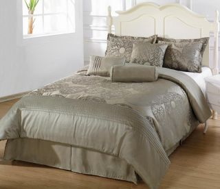  Jacquard Floral Comforter Set Bed in A Bag Full Size Bedding