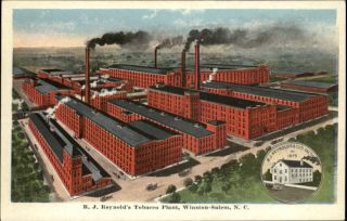 Winston Salem RJ Reynolds Tobacco Plant Old Postcard