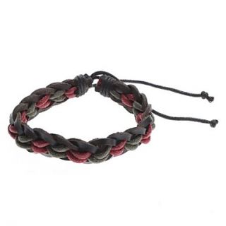 USD $ 1.29   Multicolor Cross Weave Cow Leather Cord Bracelet,