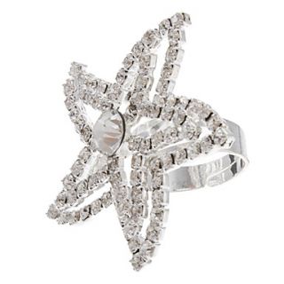 USD $ 5.29   Double star Fully Jewelled Flower Adjustable Ring,
