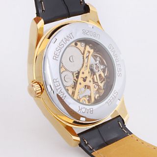USD $ 14.29   UnisexPU Analog Mechanical Fashionable Watch (Gold