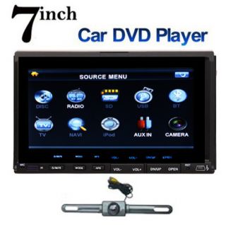  Din 7 Car DVD CD  Player TouchScreen In Dash Stereo FM Radio Camera