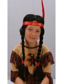 Kids Indian Girl Pocahontas Fancy Dress Costume Party Wig PO85