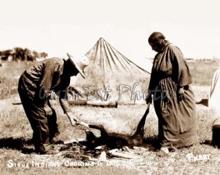 Sioux Native American Indian Cooking A Dog Photo 1