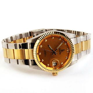 USD $ 38.89   Elegant Golden Tone Crystal Mechanical Wristwatch with