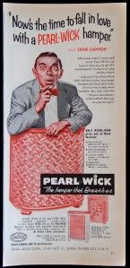 1953 Pearl Wick Clothes Hamper Magazine Ad Eddie Cantor