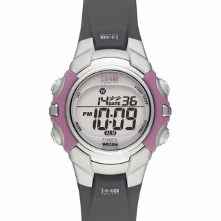 Timex Ladies Watch 1440 Indiglo Sport Black Band 24 HR Chrono Gray