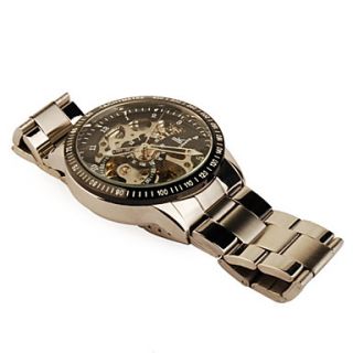 USD $ 46.09   Stainless Steel Band Auto Mechanical Wrist Watch Black
