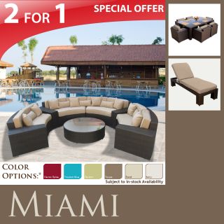  Outdoor Patio Wicker Set Dining Furniture 7pc New Cozy Chaise