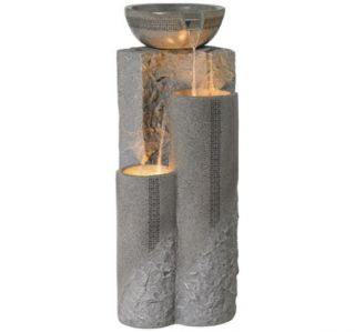  Marble Pillar Indoor Outdoor Illuminated Water Fountain w Light
