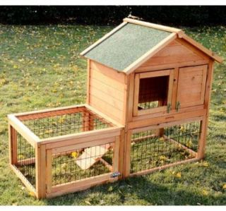  Wooden Bunny Rabbit Hutch w/ Run   Wood Guinea Pig House Outdoor Cage