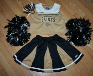 New Orleans Saints Cheerleader Outfit Halloween Costume 14 Pom Poms