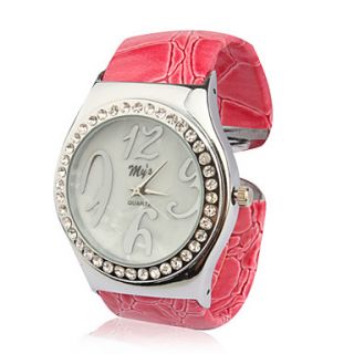 USD $ 8.49   Stylish Bracelet Band Wrist Watch with Crystals   Pink