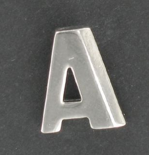 Initial Block Silver Tone Lapel Pin Choice of Letter