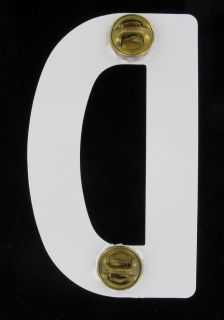 Big Plastic Initial Pin White Large Choice of Letter