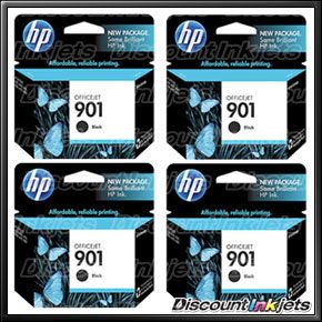 4pk Genuine HP 901 Black Ink Cartridge CC653AN HP901