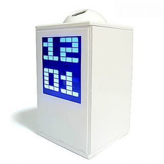 EUR € 22.53   digital de luz de fondo azul blanco calendario reloj