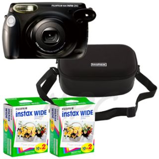 Fuji Instax 210 Instant Camera + 210 Case (Black) + 2 Twin Pack Film