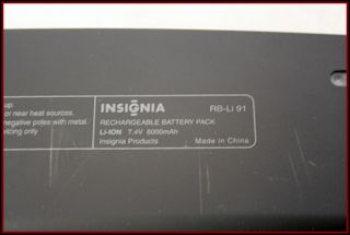 Insignia Rechargeable Battery 7 4V 6000mAh RB Li 91