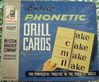 1957 Milton Bradley Phonetic Drill Cards 5 Records Set