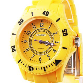 USD $ 4.59   Japanese PC Movement Plastic Band Wrist Watch, Yellow