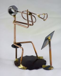 Metal Flugelhorn Player Figurine Brass Music Stand