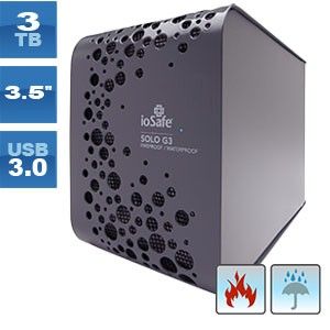 Iosafe Solo G3 3TB Disaster Proof Hard Drive Size 5 0w x 7 1H x 11 0