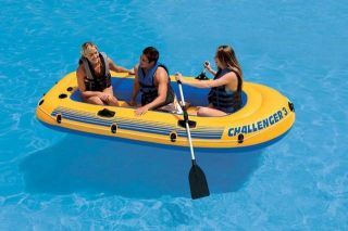 Intex Inflatable Boat Challenger 3 Set with Oars Pump New in Box