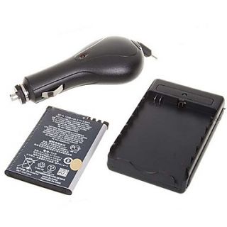 Battery Charger + Car Charger + 1500mAh Battery Set for Nokia E72/N97