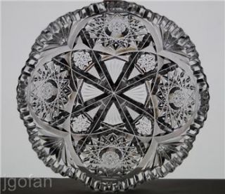  Brilliant Cut Glass 7 Crystal Bowl Varation of Libbey Iola 1