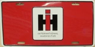 INTERNATIONAL harvester license plate tractor red truck ih combine