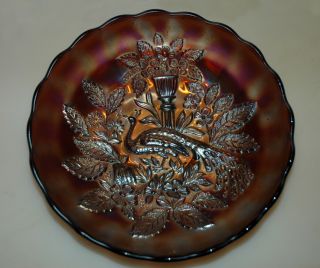 Millersburg Peacock and Urn Carnival Glass Bowl