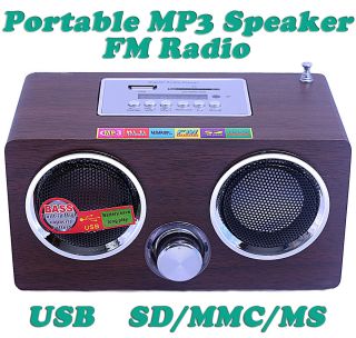 Mini Portable MP3 FM Radio Speaker Boombox USB SD iPhone iPod
