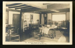Ipswich Mass MA Photo Postcard Whipple House Parlor Historical Society