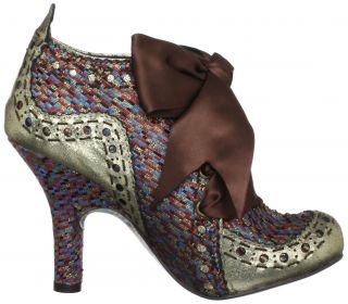 Irregular Choice Abigails Party Brown Multi New Womens Boots Shoes