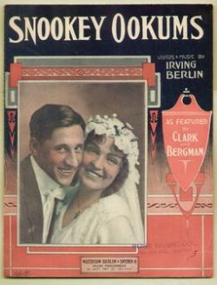 Ookums 1913 Clark Bergman Irving Berlin Vintage Sheet Music
