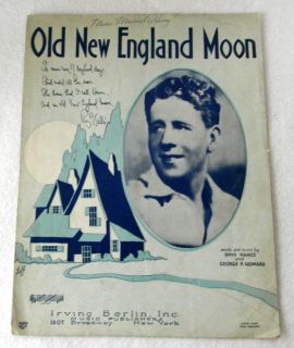 1930 Sheet Music Old New England Moon Irving Berlin