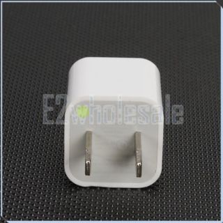 USB AC Power Adapter Wall Charger for iPhone 3G 3GS 4 4G 4S iPod White